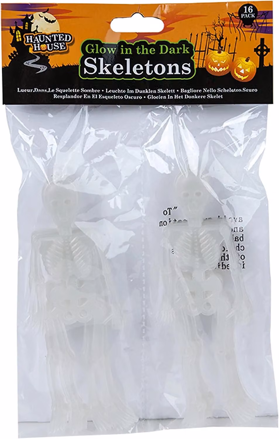 VFM e-Store Halloween Glow In The Dark Hanging Skeleton Set in White – 3