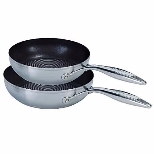 Circulon Stainless Steel Non Stick Frying Pan Set of 2, Silver – 1