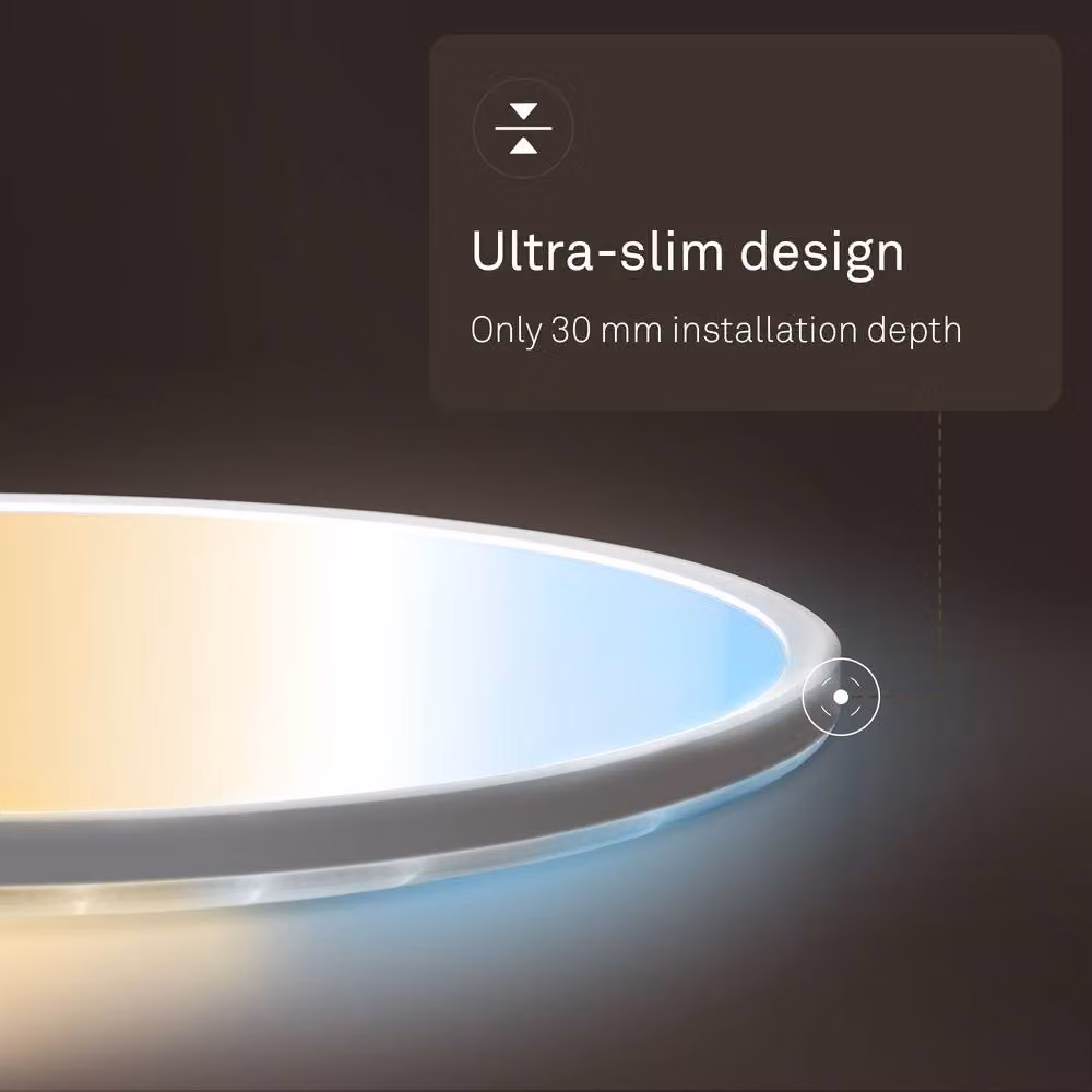 B.K.Licht White LED Slim Ceiling Panel with Remote Control, Dimmable CCT, 22W, 3000lm, IP44, W/D/H: 42 x 42 x 3 cm – 4