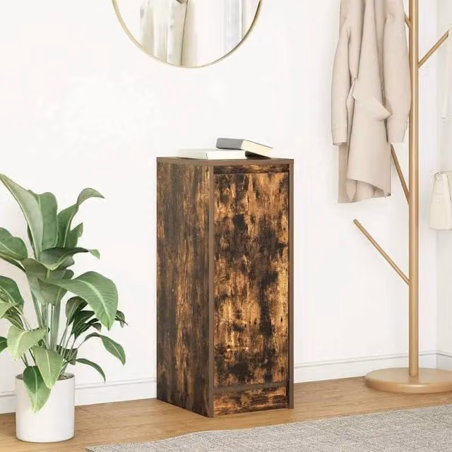 Berkfield Home Smoked Oak Sideboard in Brown, W/D/H: 29.5 x 34 x 76 cm – 1