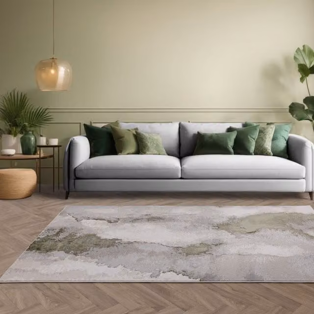 The Rug Shop UK Green Modern Abstract Easy Care Area Rug W/D: 200 x 290 cm – 1