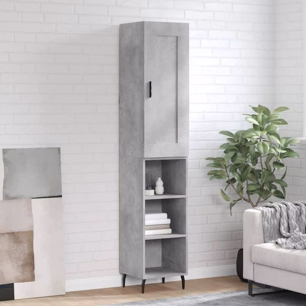 Berkfield Home Highboard in Grey, W/D/H: 34.5 x 34.0 x 180.0 cm – 2