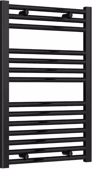 Bathroom Kingdom Diva Electric Straight Heated Towel Rail, Black, W: 800 mm, H: 500 mm
