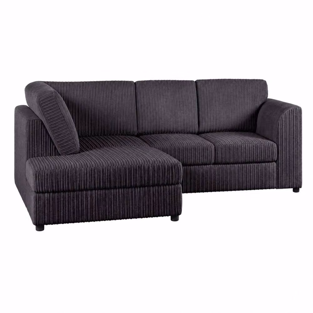 Snug Furniture Birmingham Ltd Chicago Left Hand Corner Sofa Set in Black Jumbo Cord Fabric – 2