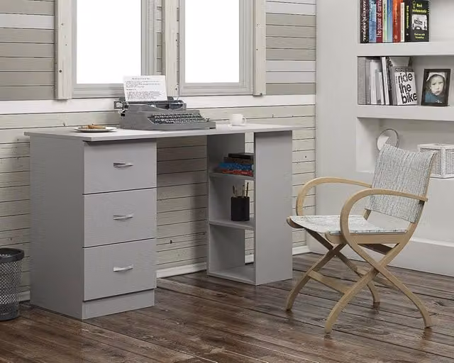 Harmin Modern Computer Desk in Grey, W: 120 cm, H: 72 cm – 1