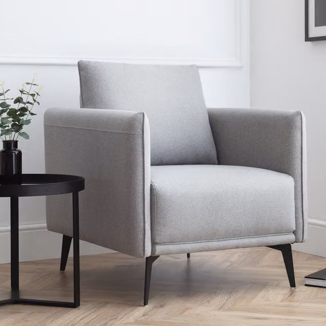 Julian Bowen Rohe Upholstered Armchair in Grey Fabric – 1