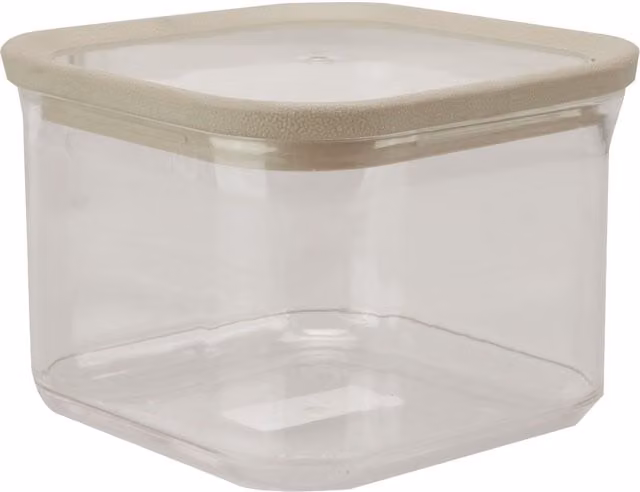 VFM e-Store Airtight Square Food Container, 500ml, White and Transparent, Leakproof and Stackable Plastic Storage Container