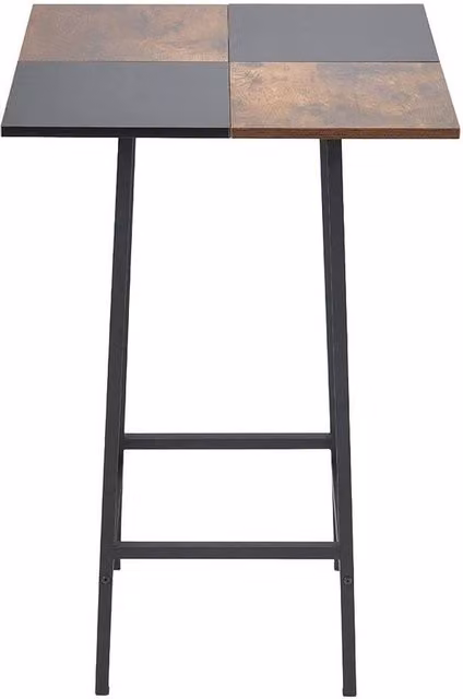 KORVIXA Industrial Tall Square Bar Table in Black and Multicolour, W/D/H: 100 x 100 x 93 cm