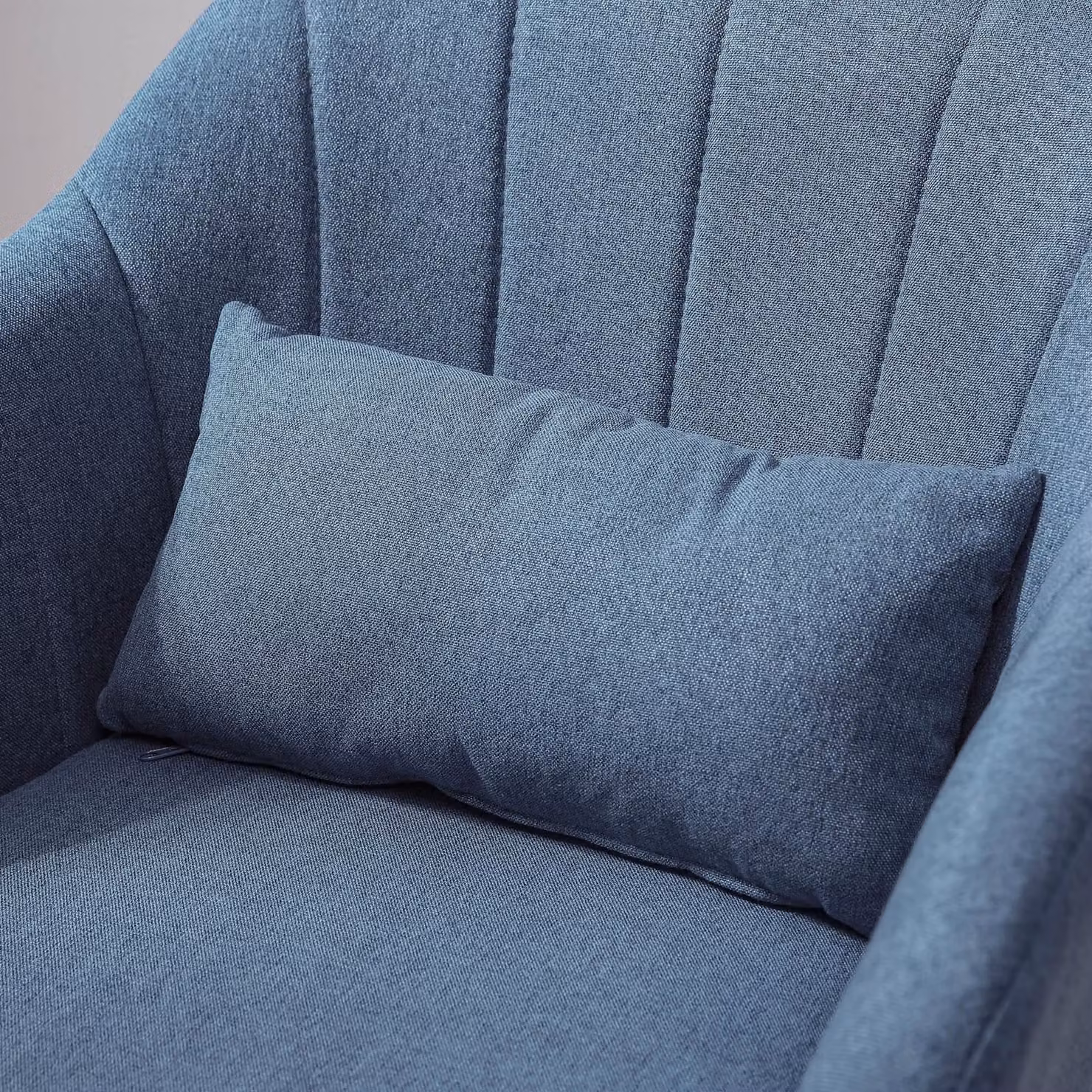 HOMCOM Blue Swivel Accent Chair with Adjustable Height and Lumbar Support – 5