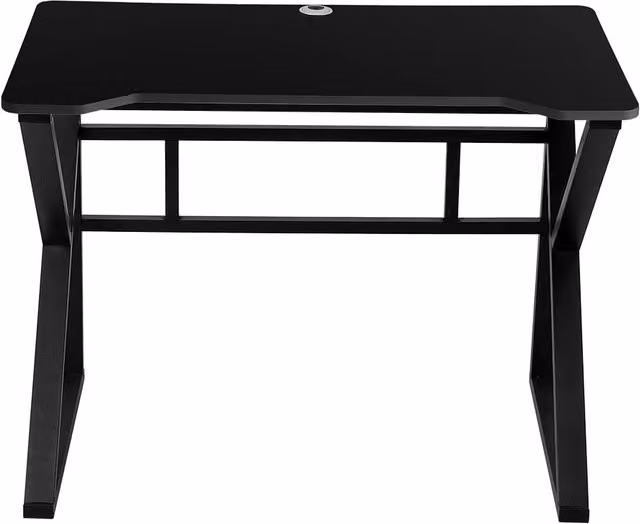 Garden Sanctuary Modern K-shaped Frame Metal Computer Desk in Black – 1