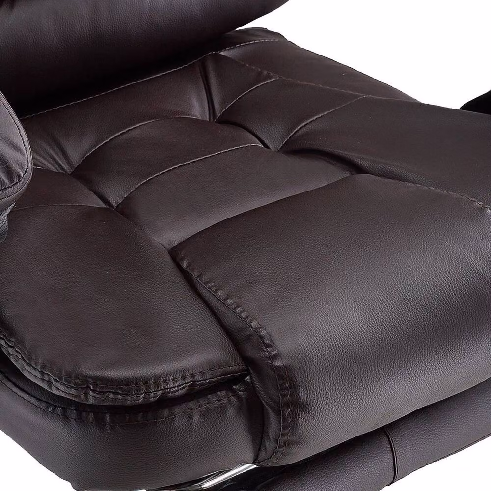 FORGEVIO Brown Faux Leather Executive Reclining Office Chair with Headrest and Armrests – 3