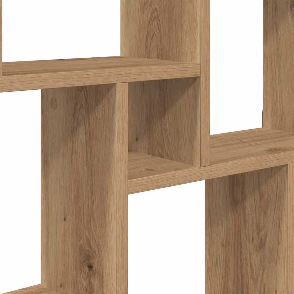 Berkfield Home Artisan Oak Wall Cube Shelf, Brown, W: 90 cm, D: 15 cm, H: 119.5 cm – 3