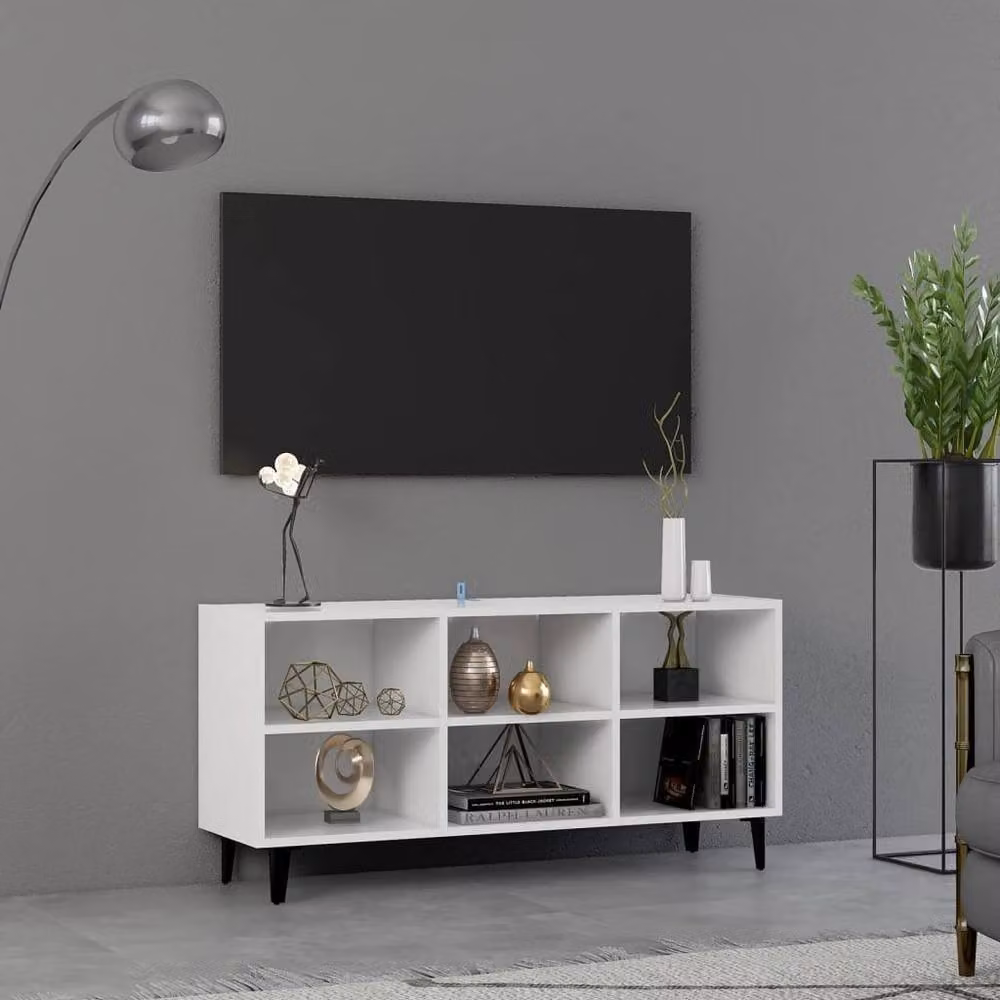 Berkfield Home Modern White TV Cabinet with Metal Legs W/D/H: 103.5 x 30 x 50 cm – 2