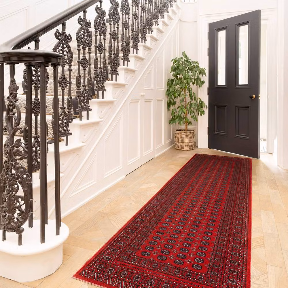 Kukoon Red Traditional Persian Style Velvet Texture Area Rug, W: 160 cm, D: 230 cm – 6