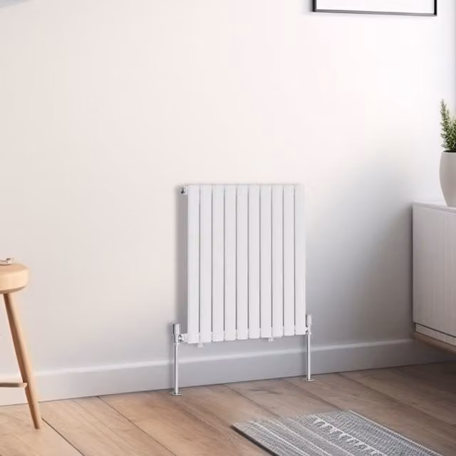 Right Radiators Oval Single Panel Horizontal Radiator in White, W/D/H: 59 x 59 x 59 cm