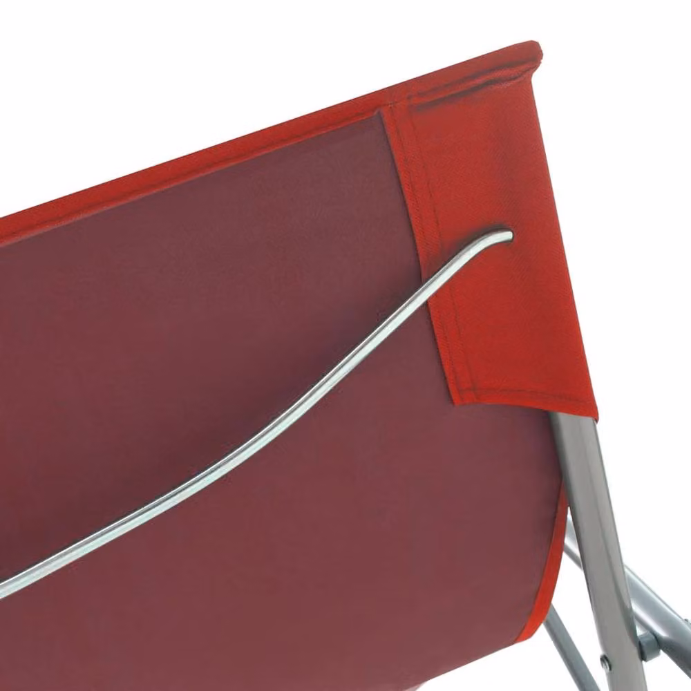 Berkfield Home Durable Folding Beach Chairs, 2 Pack, Red Steel and Oxford Fabric – 3