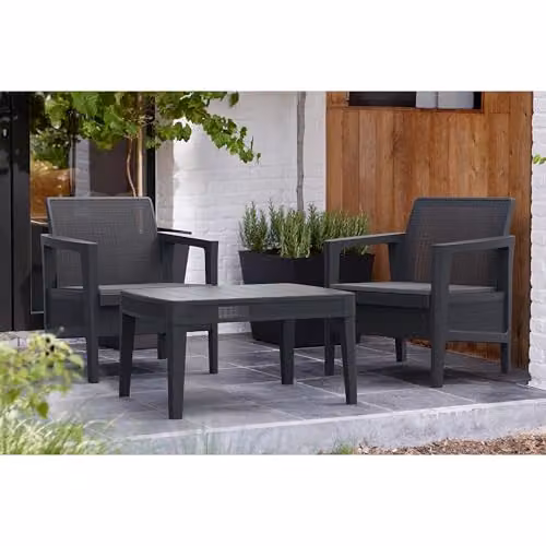 Keter Atlas Linea 2 Seater Balcony Set in Grey – 3