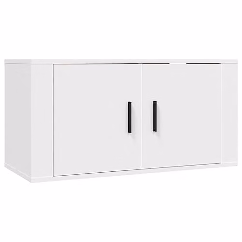 vidaXL Wall Mounted TV Cabinet in White, W/D/H: 80 x 34.5 x 40 cm