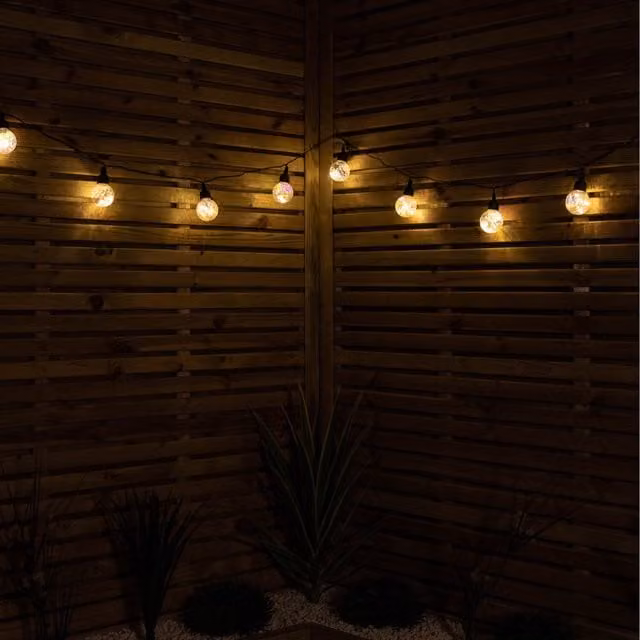 Samuel Alexander Warm White LED Sphere Party Lights with Glass Globe String, 2.7m