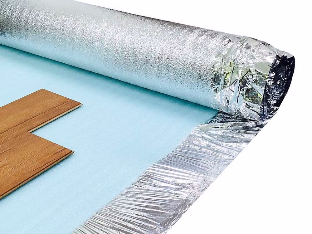 Vinyl Flooring UK 3mm Foil Laminate Underlay with Damp Proof Membrane, Silver, W/L: 1m x 15m – 2