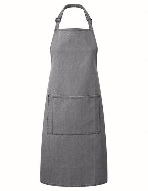 Premier Colours Collection Pocket Bib Apron in Grey – 1