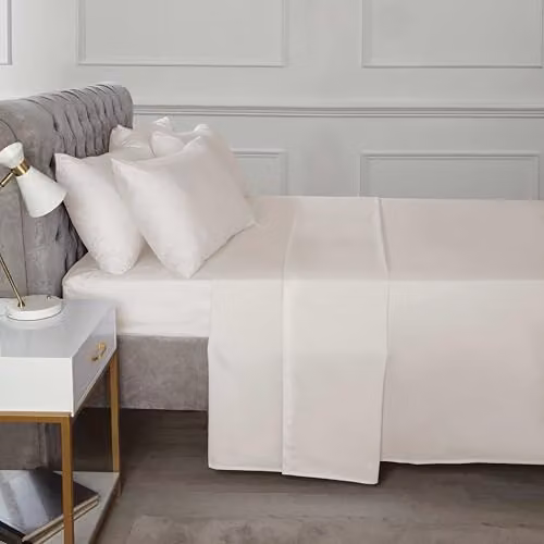 Rapport Home 180TC Percale Flat Sheet in Beige, 90 x 200 cm
