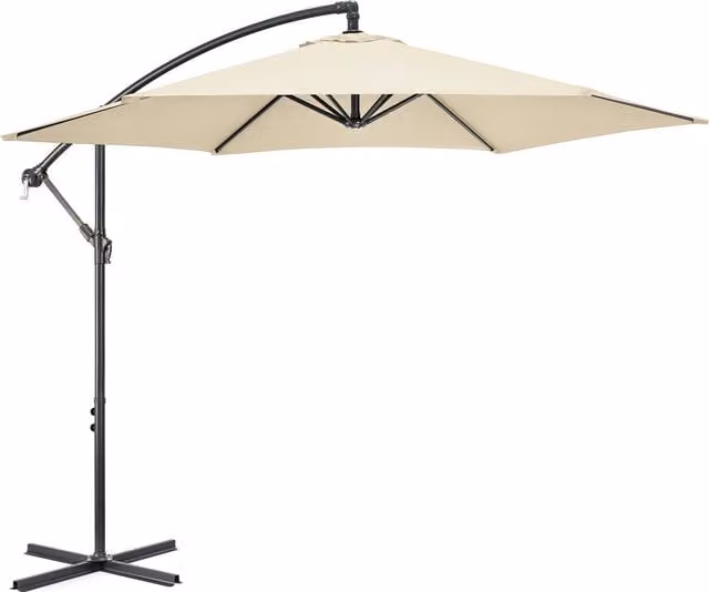 Christow Large Cantilever Banana Parasol in Beige and Yellow with UPF 30 Protection