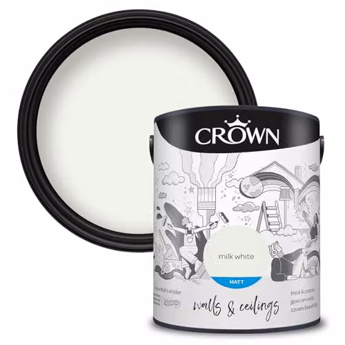 Crown Breatheasy Matt Emulsion Paint, White, 5 l – 2
