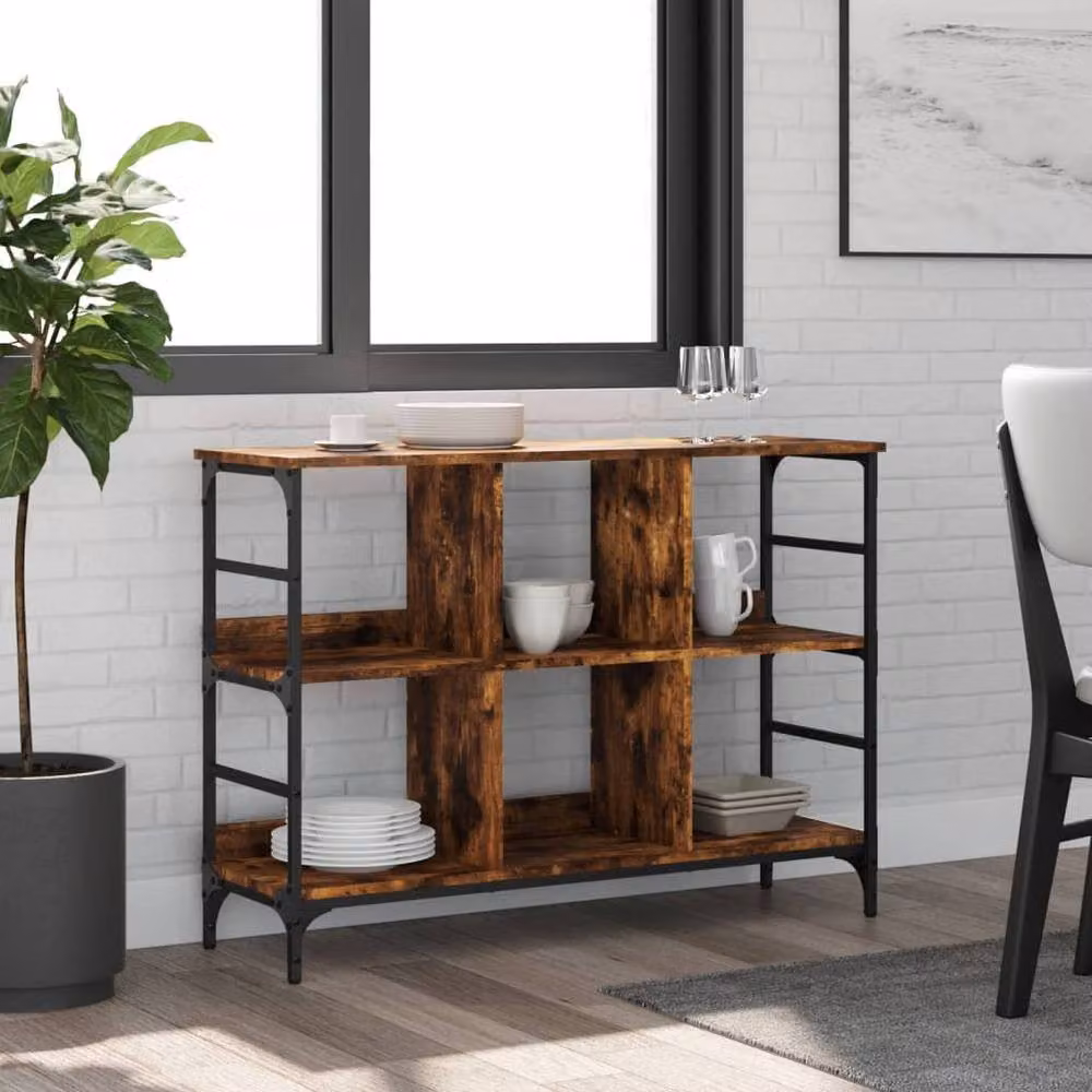 Berkfield Home Smoked Oak Sideboard in Brown, W/D/H: 102 x 32 x 73.5 cm – 2