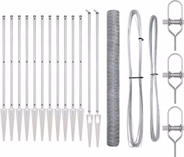 Berkfield Home Galvanised Steel Fencing Set of 2, Silver