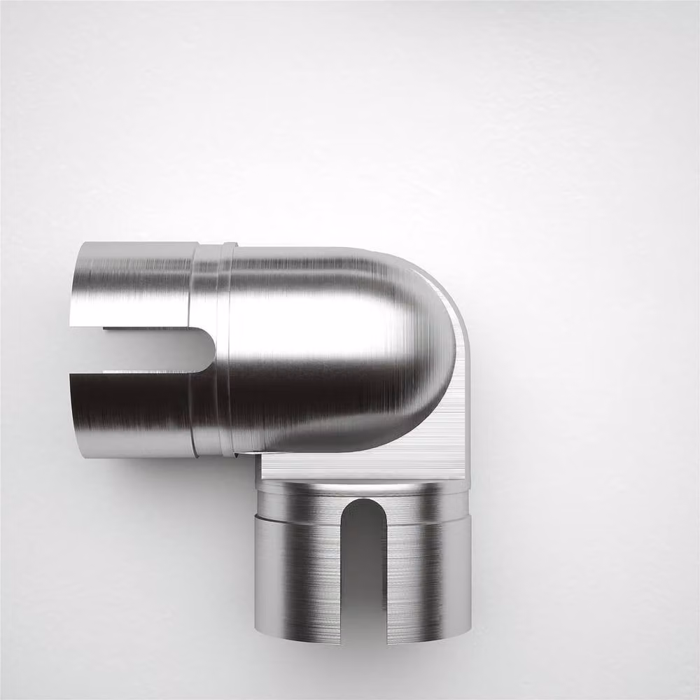 Rothley Brushed Silver Adjustable Bannister Staircase Handrail Elbow 40mm – 1