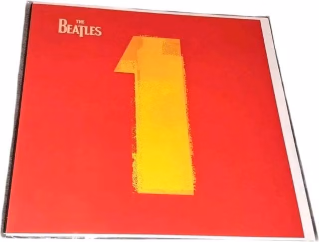 The Beatles 1 Album Greetings Card in Red