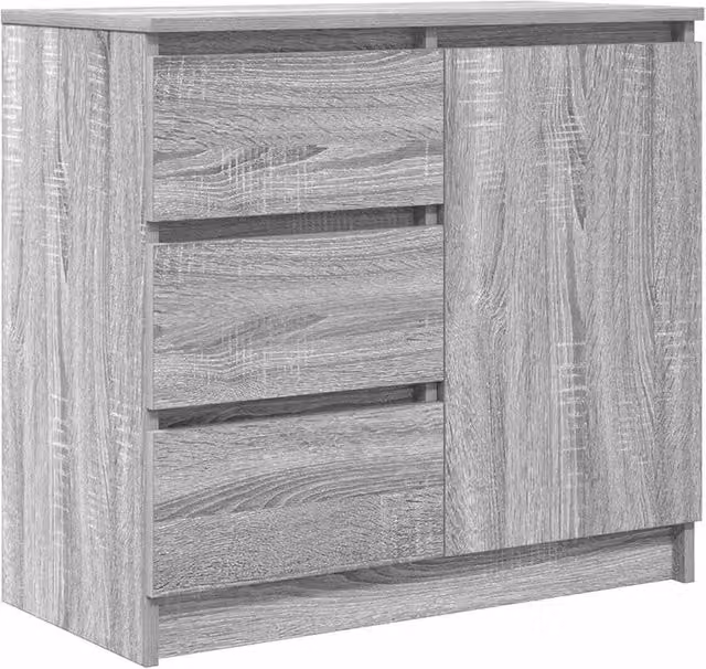 Berkfield Home Modern Sideboard with Drawer in Grey Sonoma, W/D/H: 71 x 35 x 65 cm – 1