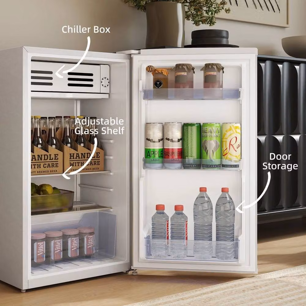 PAWNORA 85L Freestanding Under Counter Fridge with Chiller Box, White – 3