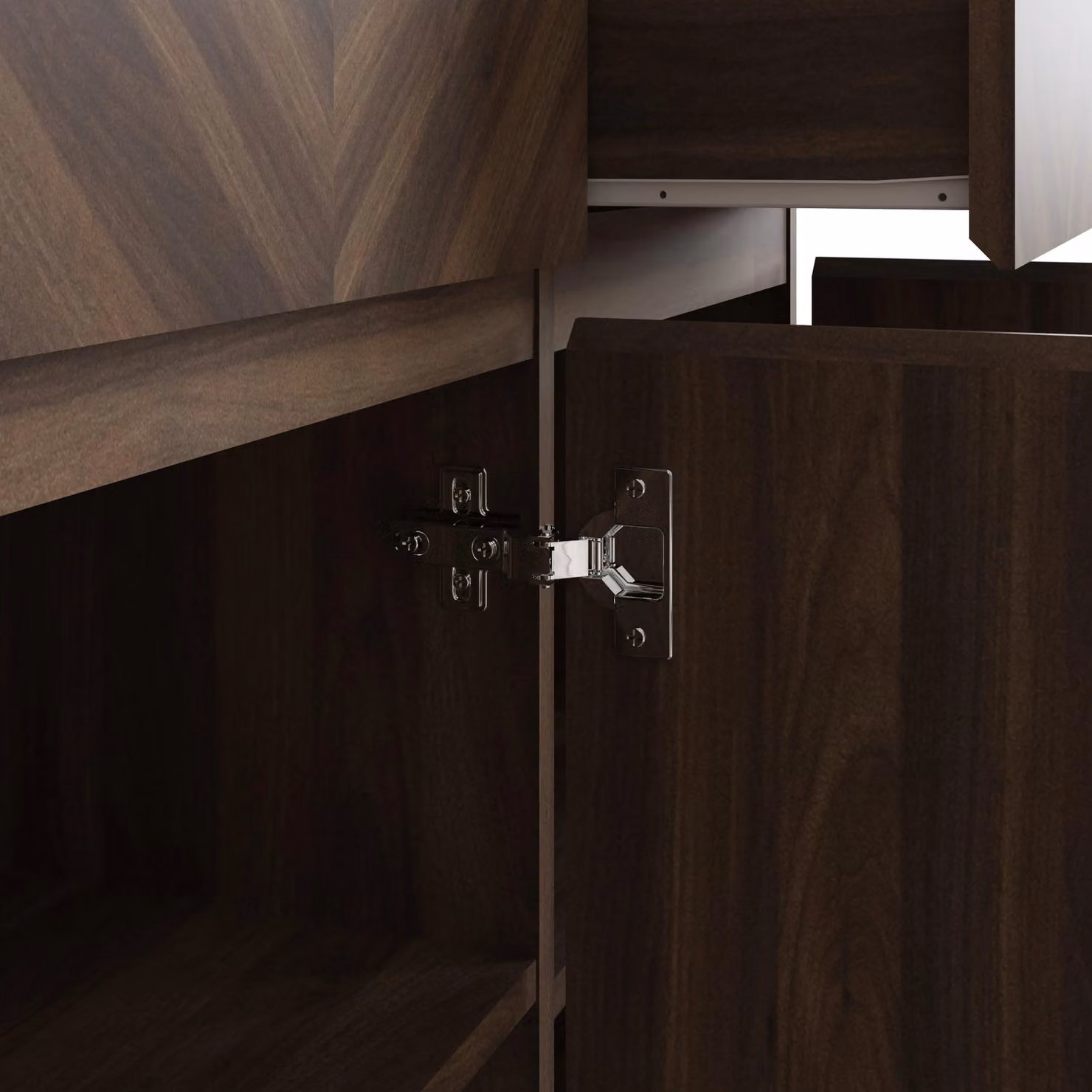 GFW Catania Modern 3 Door 3 Drawer Sideboard in Walnut Brown – 3