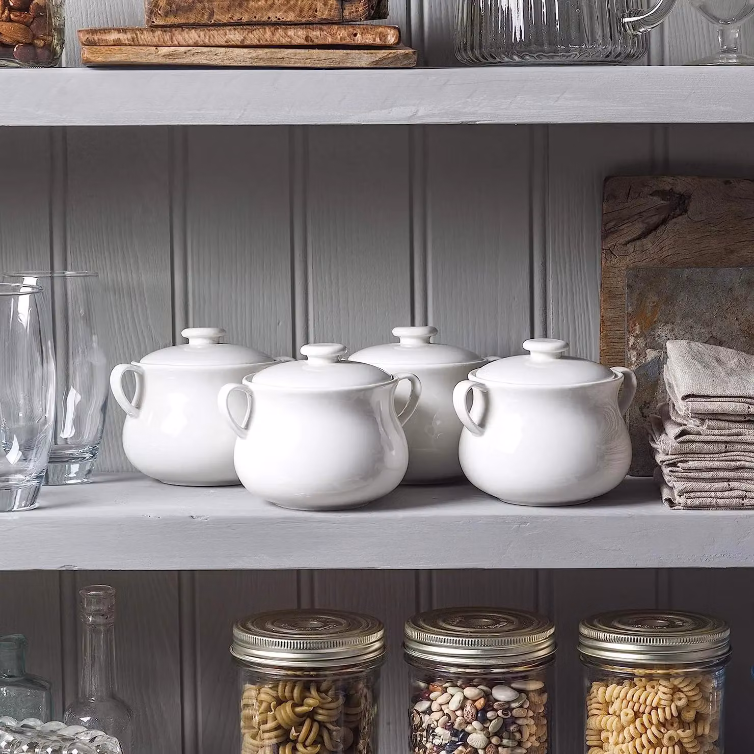 WM Bartleet & Sons White Porcelain Mini Casserole Soup Bowl Set of 4 – 3