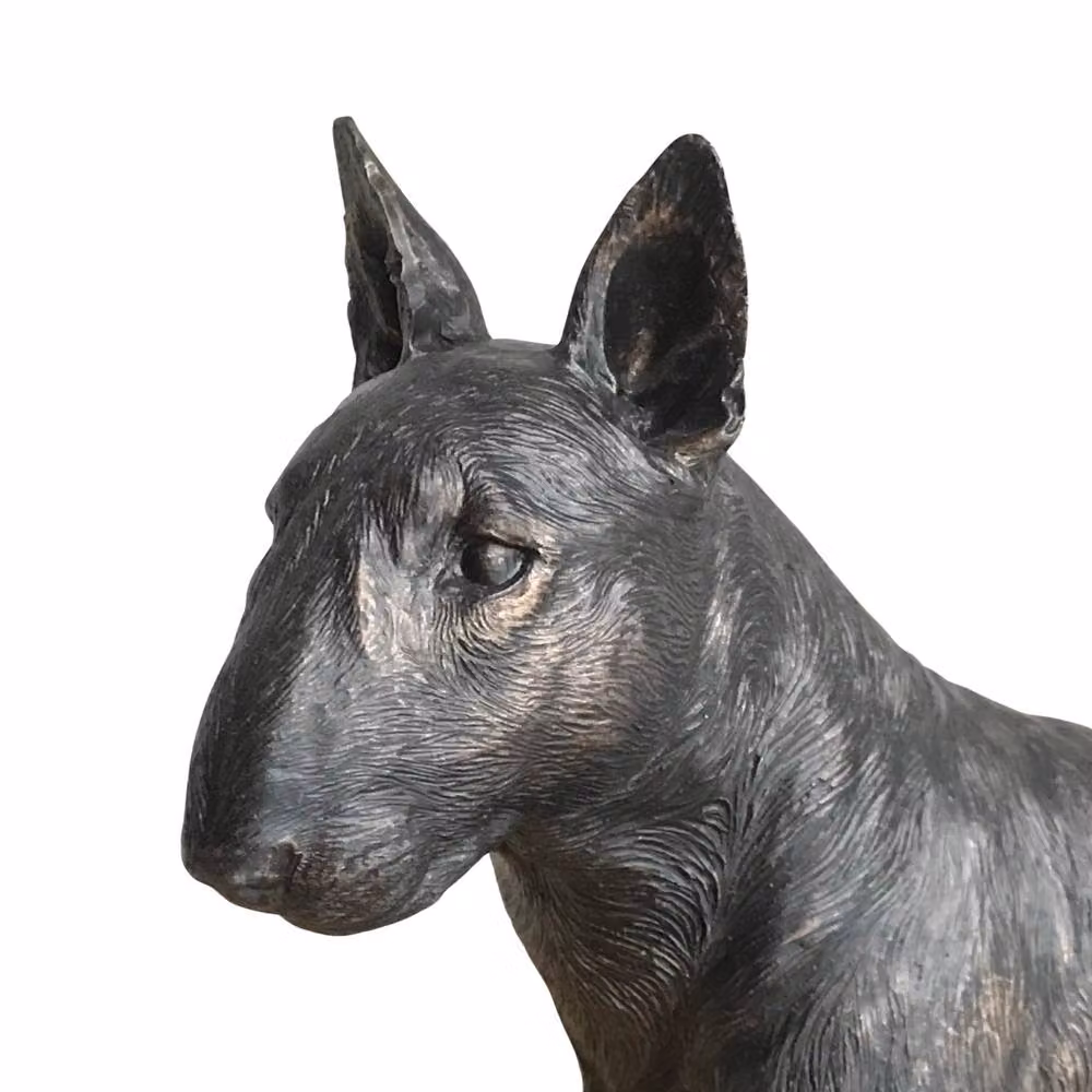 Animal Crackers English Bull Terrier Dog Figurine in Bronze Effect, Length: 24 cm – 3