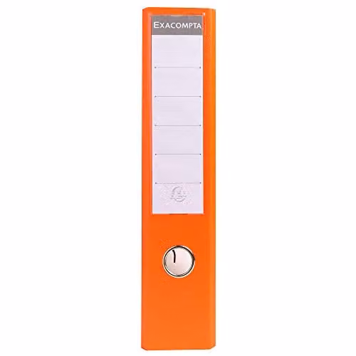 Exacompta Prem'Touch PVC Lever Arch File for A4 Documents, Orange, 70mm Spine – 2