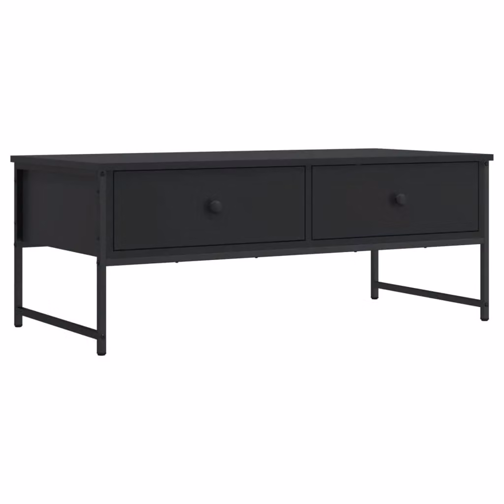 Berkfield Home Black Industrial Coffee Table, W: 101 cm, D: 49 cm, H: 39.5 cm – 2