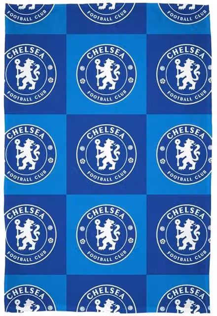 Chelsea FC Blue Checked Fleece Blanket
