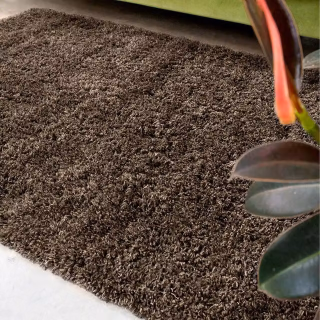 The Rug House Super Soft Warm Shaggy Living Area Rug, Brown, W: 110 cm, D: 60 cm