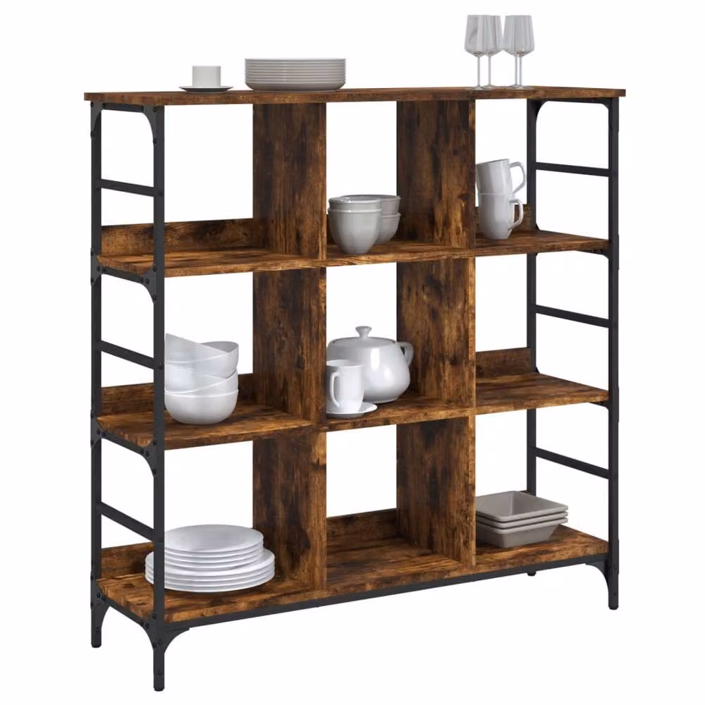 Berkfield Home Smoked Oak Sideboard in Brown, W/D/H: 102 x 32 x 103.5 cm – 2
