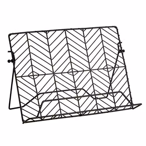 Premier Housewares Black Metal Freestanding Cook Book Stand, W/D/H: 30.0 x 16.0 x 20.0 cm