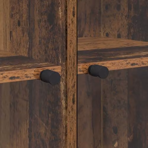 vidaXL Set of 2 Modern Highboards in Old Wood with Glass Doors, W/D/H: 136 x 37 x 142 cm – 3