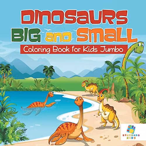 Educando Kids Dinosaurs Big and Small Jumbo Colouring Book for Children, Multicolour