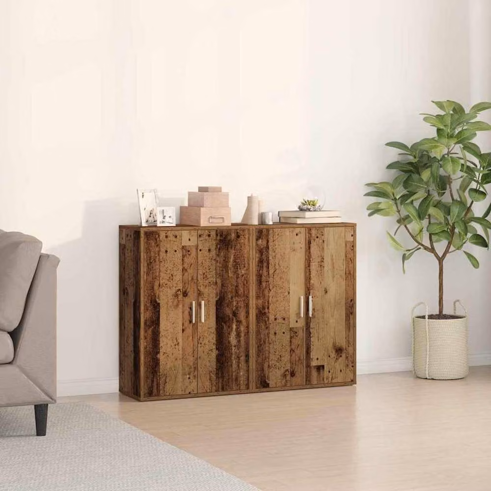 Berkfield Home Buffet Sideboard in Old Wood, Brown and Multicolour, W/D/H: 120 x 31 x 84 cm – 2