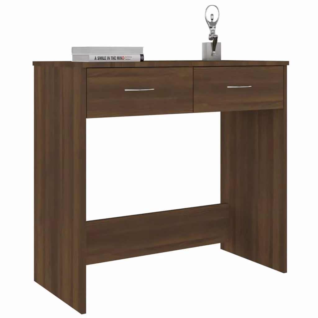 Berkfield Home Modern Writing Desk in Brown Oak, W/D/H: 80 x 40 x 75 cm – 3