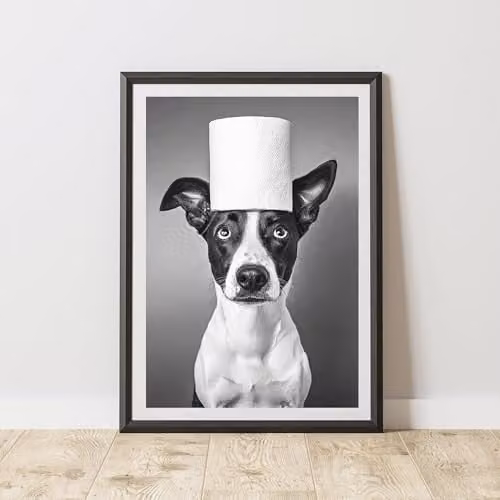 60 Second Makeover Dog Toilet Roll Animal Print Paper Poster, Multicolour, W: 21.0 cm, H: 29.7 cm