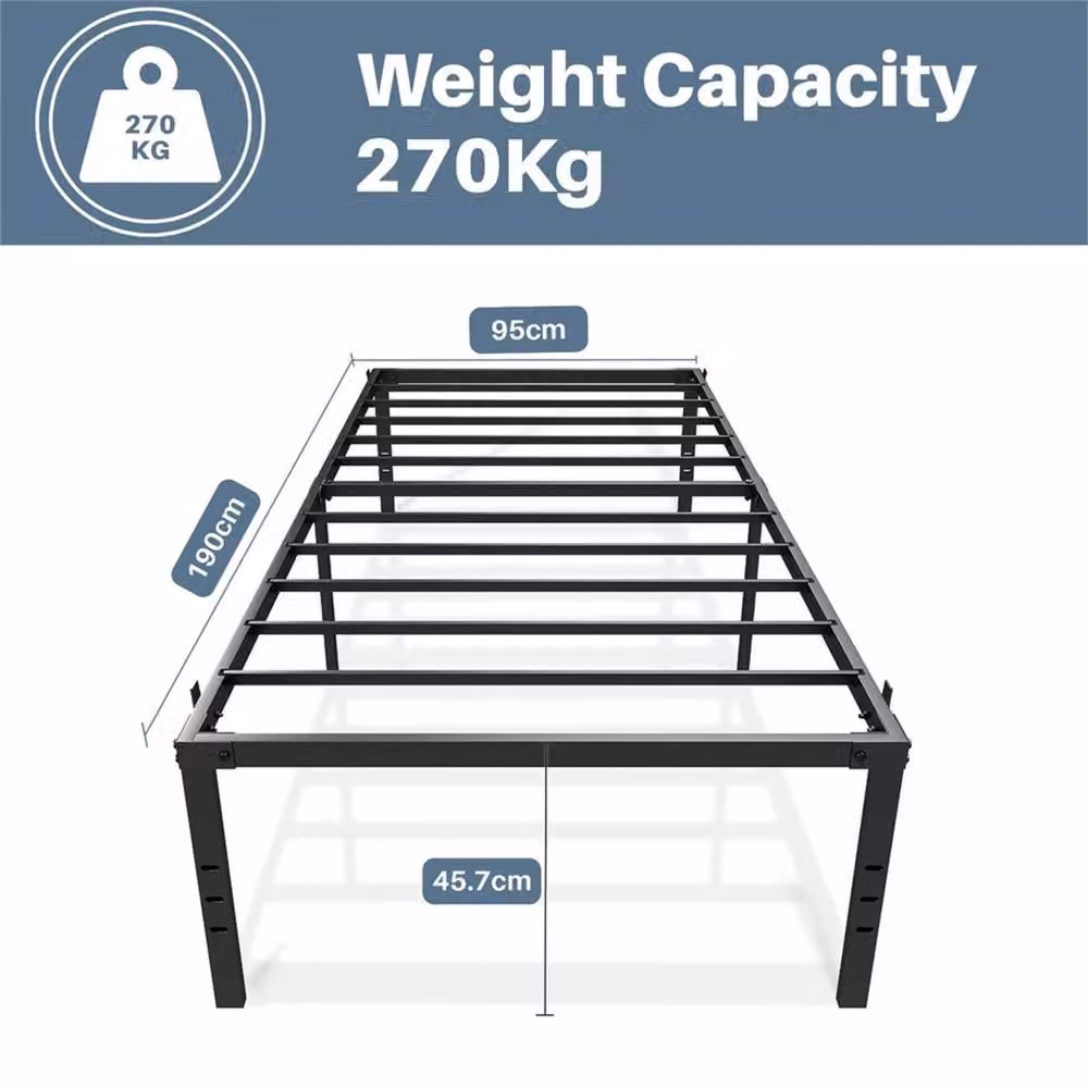 Nordara TWIN Modern Metal Bed Frame in Black – 2
