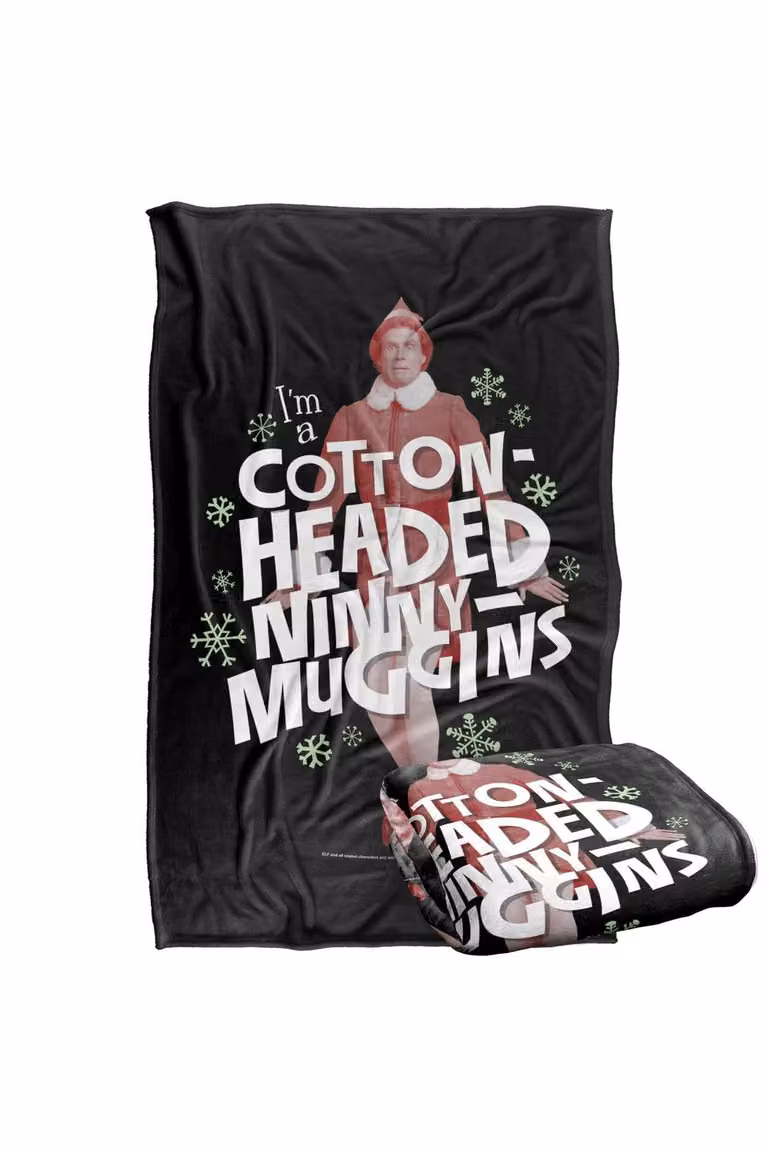 Warner Bros. Elf Cottonheaded Ninny Muggins Extra Large Super Soft Fluffy Throw Blanket in Multicolour
